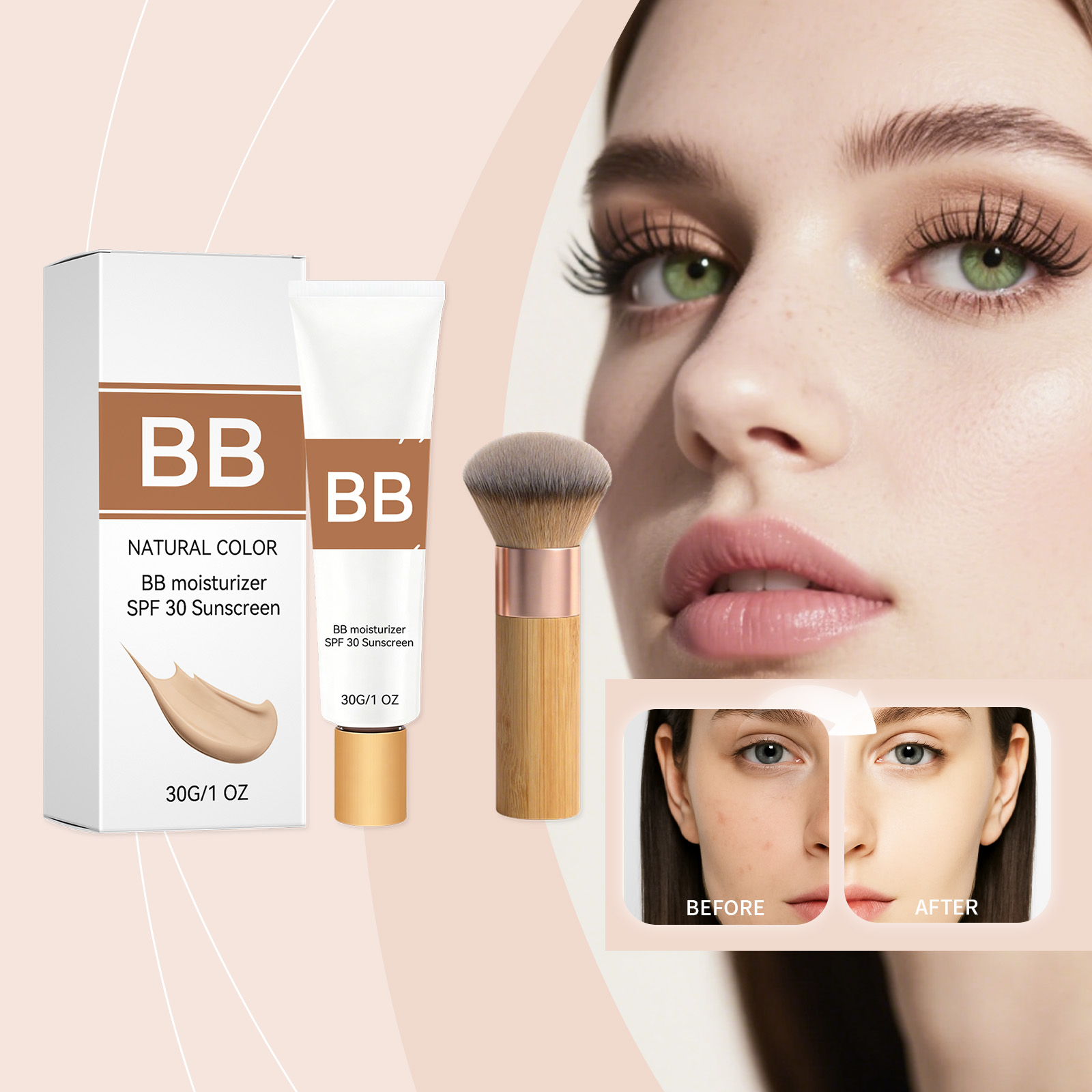 Beauty Queen Makeup - Crème hydratante teintée SPF 30 avec