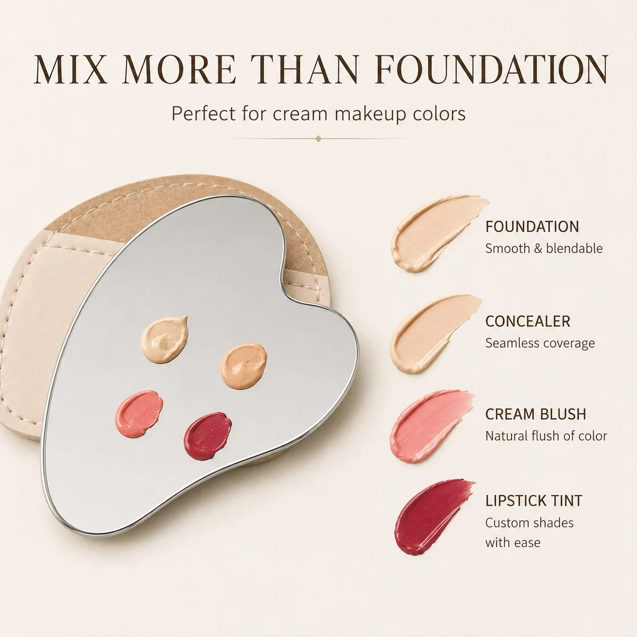 Beauty Makeup Foundation - Palette de maquillage en acier inoxydable