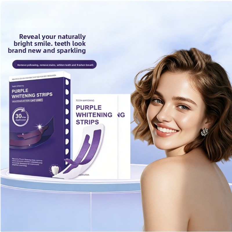 Teeth Whitening Strips - Bandes dentaires sèches V34 violettes luminescentes