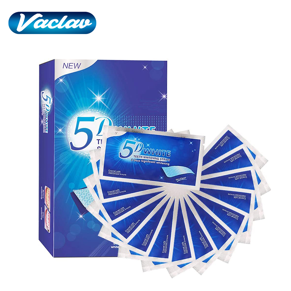 Teeth Whitening Strips - Bandelettes blanchissantes 5D pour les dents,