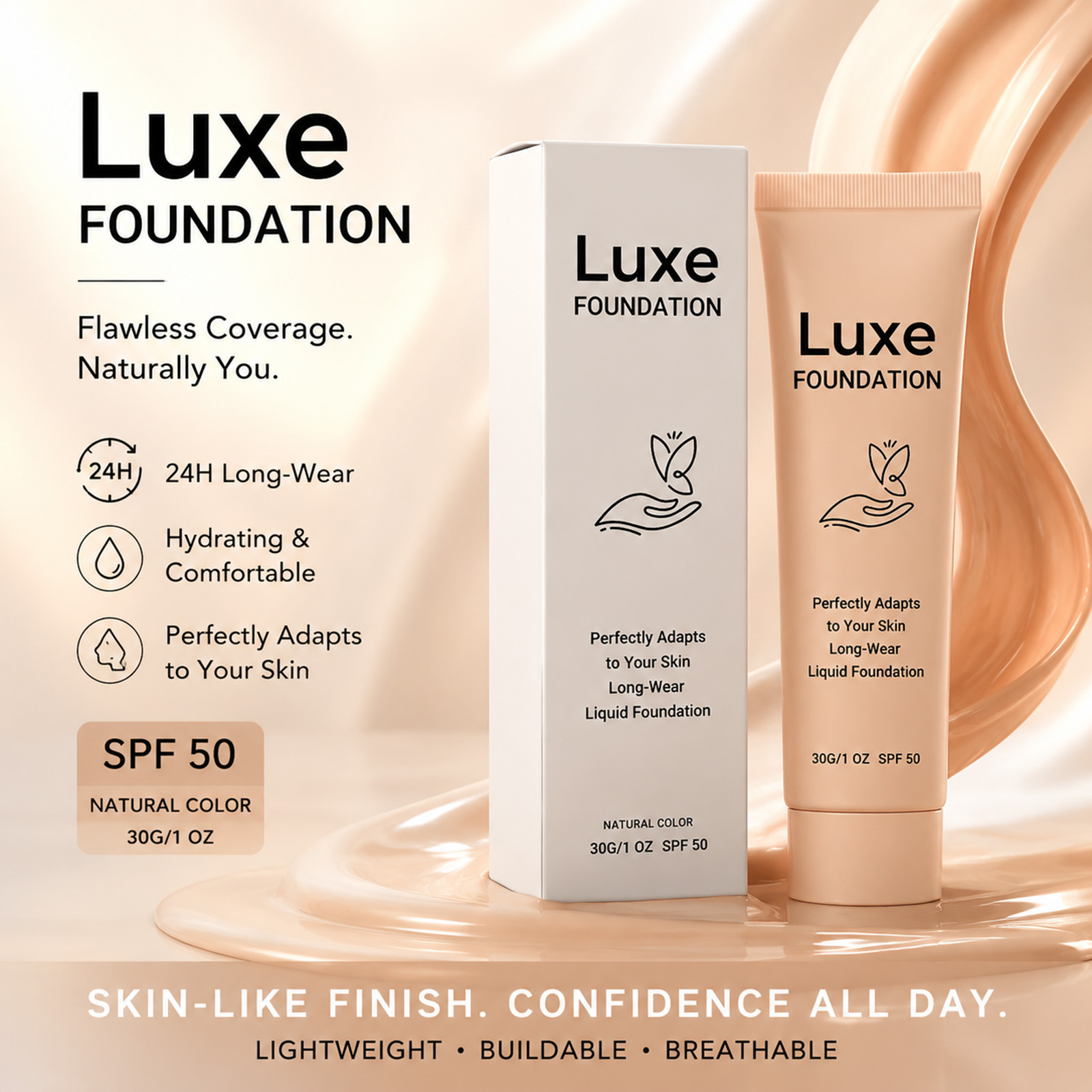 Fond de teint SPF 50+ changean - Beauty Makeup Foundation avis et prix